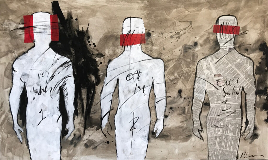 Figuras Abstractas con Superposición de Texto