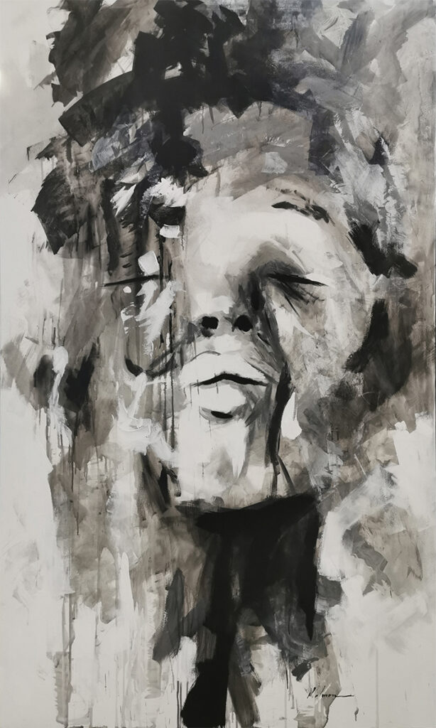 Arte Abstracto Expresivo en Blanco y Negro