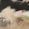 Pintura Abstracta Dinámica en Negro y Beige