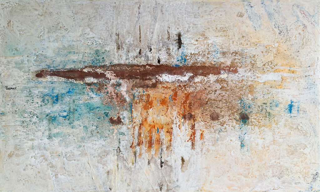 Obra Abstracta Texturizada en Tonos Tierra