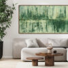 Ambiente Pintura Abstracta Texturizada en Verde y Blanco