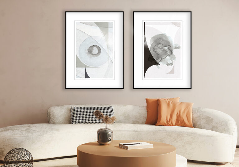 Obra abstracta monocromática y minimalista