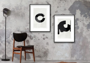 Arte minimalista con pinceladas circulares