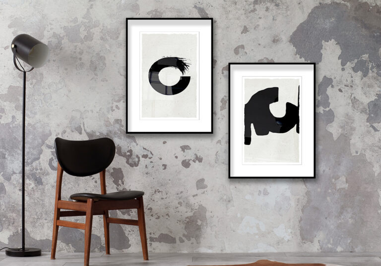Arte minimalista con pinceladas circulares
