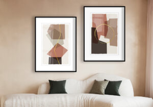 Obra geométrica minimalista y abstracta