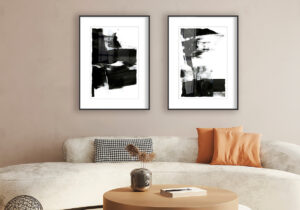 Trazos de tinta negra en estilo abstracto