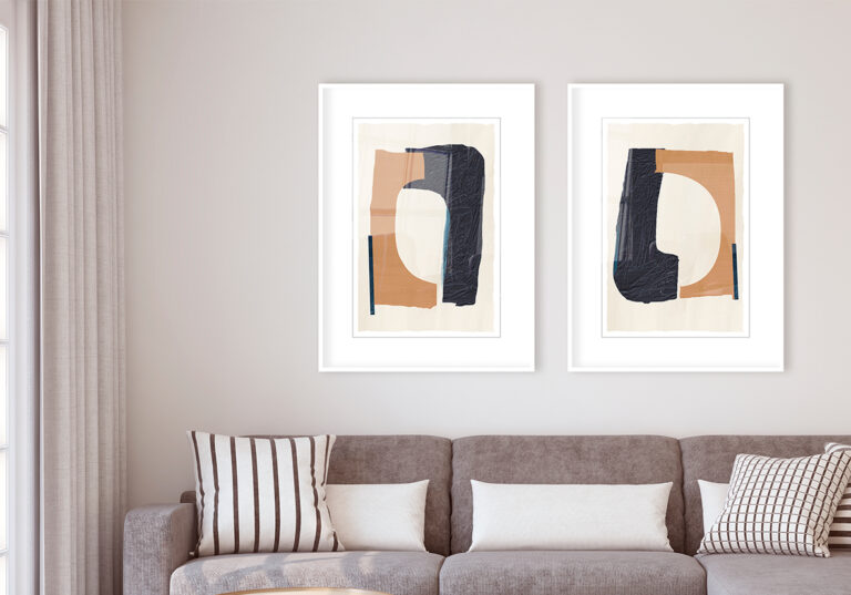 Collage abstracto en tonos neutros