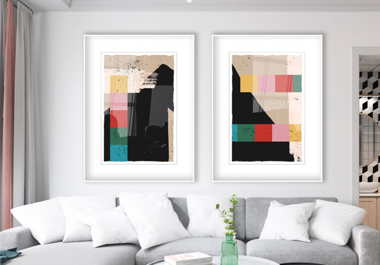 Arte geométrico con colores audaces
