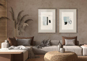 Arte minimalista con lavado en tinta