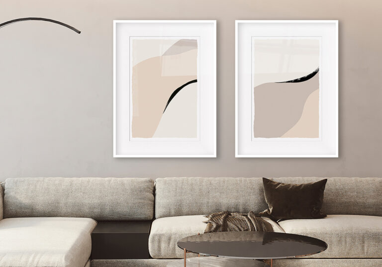 Arte minimalista en beige y negro