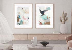 Lienzo abstracto en tonos suaves