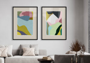Arte colorido con formas orgánicas