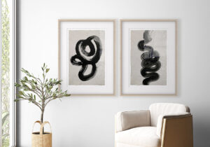 Pintura monocromática con pinceladas