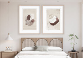 Arte minimalista en tonos tierra