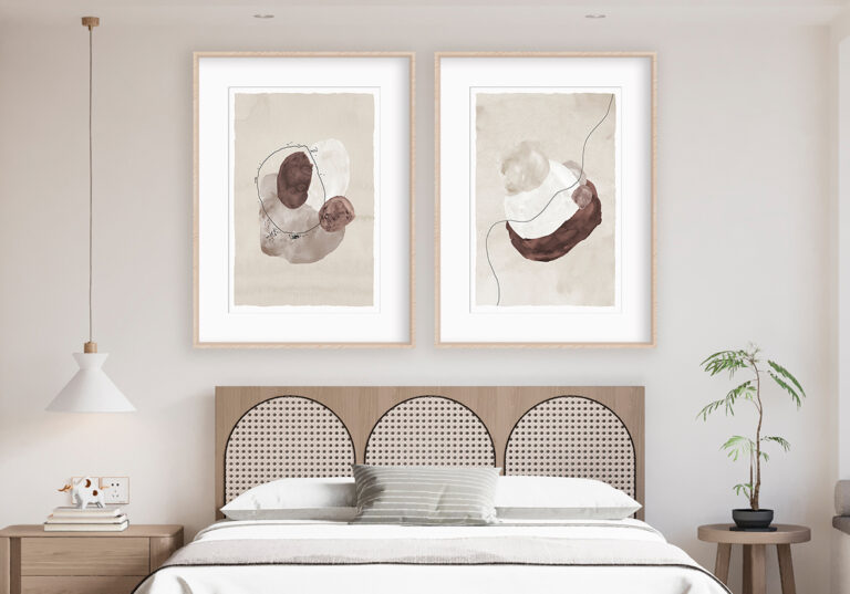 Arte minimalista en tonos tierra