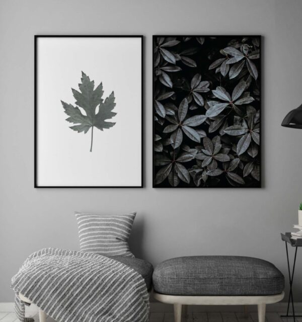 Arte gráfico de hojas con temática natural