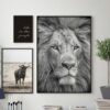 Arte gráfico en blanco y negro con temática safari