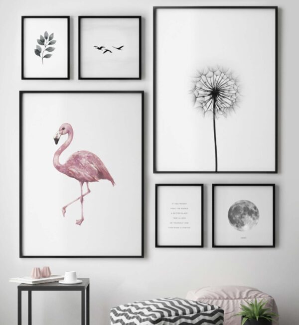 Disposición de arte de pared minimalista y natural