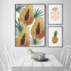 Láminas de frutas en acuarela para decoración de cocina