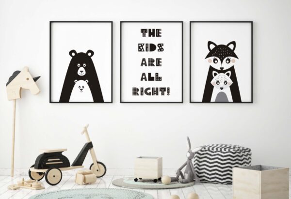 Arte de pared moderno para habitaciones de niños
