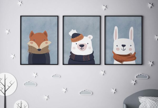 Ilustraciones adorables de animales como arte gráfico