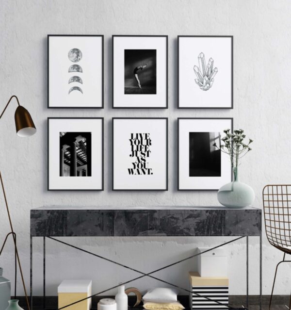 Exposición artística minimalista para galerías de pared