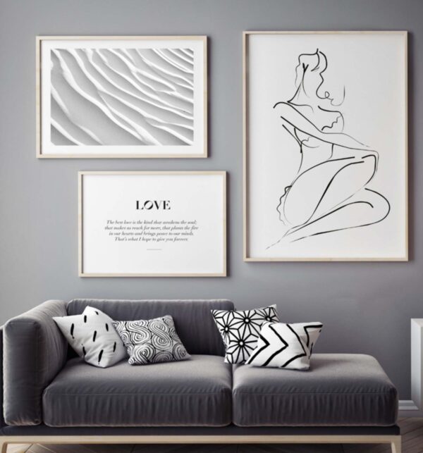 Diseño de pared moderna con arte gráfico