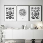 Arte gráfico monocromático con temática natural