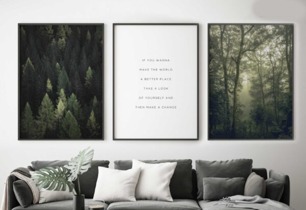 Arte gráfico inspirado en la naturaleza para salones
