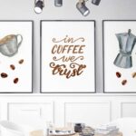 Diseño de tríptico moderno con temática de café