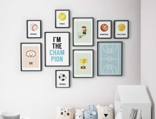 Arte gráfico decorativo con temática deportiva