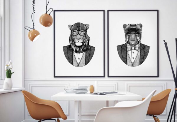 Leopardo elegante en traje