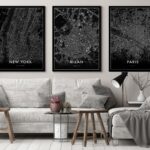 Mapas urbanos modernos en arte gráfico