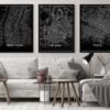 Mapas urbanos modernos en arte gráfico