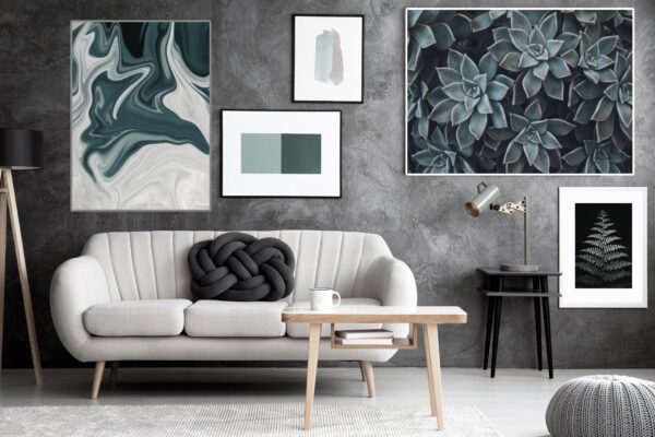 Decoración moderna de salones con arte abstracto