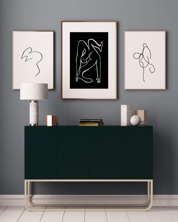 Arte gráfico minimalista moderno para paredes