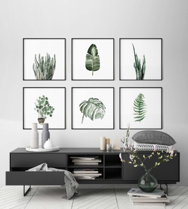 Disposición artística moderna con temática natural