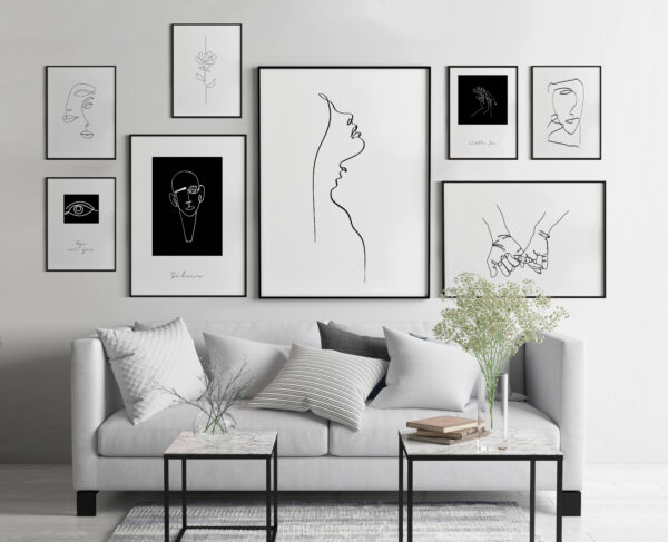 Arte minimalista de líneas para salones