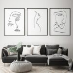 Láminas minimalistas de arte abstracto enmarcado