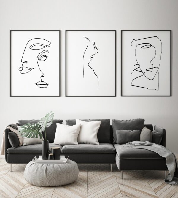 Láminas minimalistas de arte abstracto enmarcado