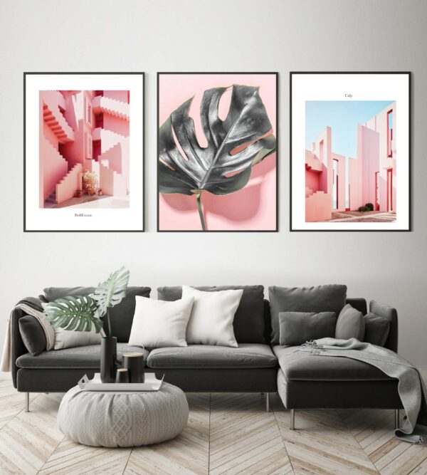 Arte gráfico moderno en salones elegantes