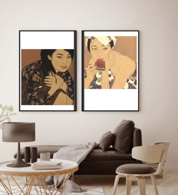 Exposición artística de láminas estilo japonés