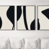 Láminas abstractas minimalistas en blanco y negro