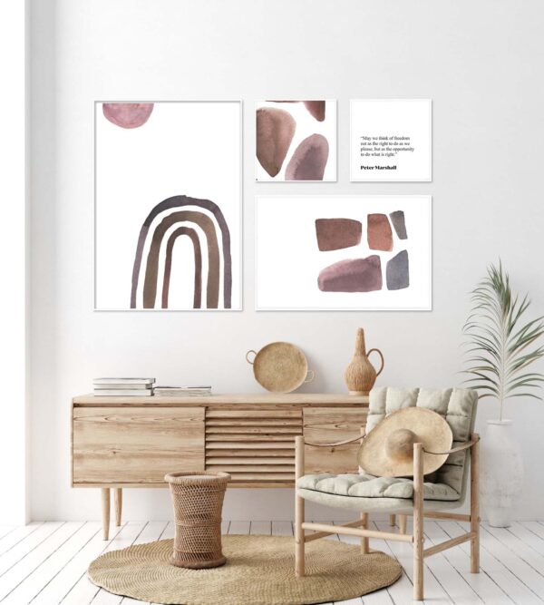Arte de pared minimalista en tonos neutros