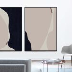 Láminas abstractas minimalistas para diseño de interiores