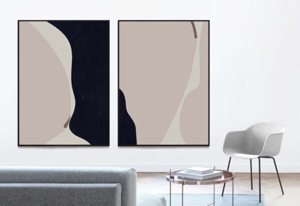 Láminas abstractas minimalistas para diseño de interiores