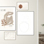 Decoración artística minimalista con motivos abstractos