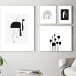 Arte gráfico en blanco y negro minimalista