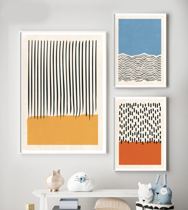 Composición de marcos con láminas abstractas