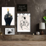 Galería de arte moderna con decoración estilizada